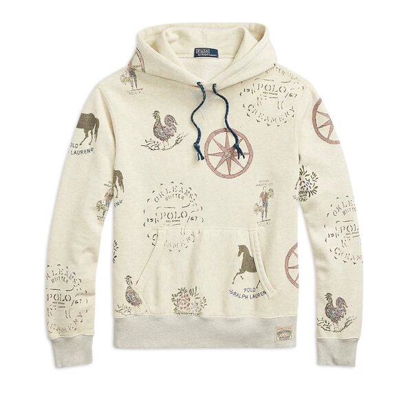 Polo Country Ralph Lauren Mens Fleece Rustic Farm Graphic Hoodie NWT $268 - Picture 5 of 8